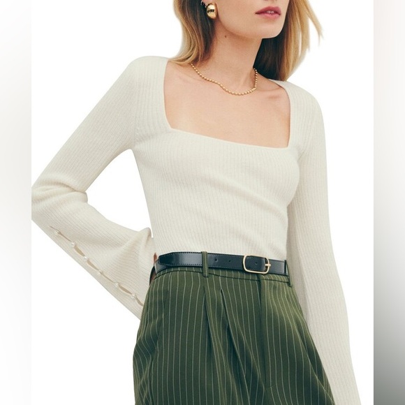 Reformation Sweaters Reformation Emanuele Cashmere Novelty Button